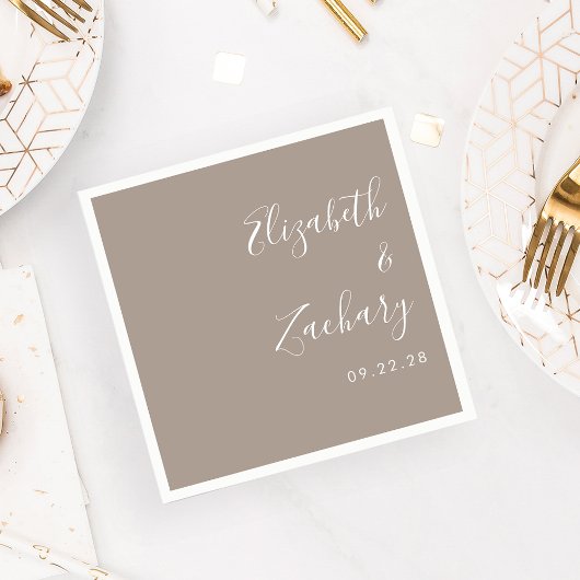 Serviette En Papier Mariage de style de script moderne