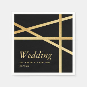 Serviette En Papier Mariage de style géométrique de l'effet d'huile d'