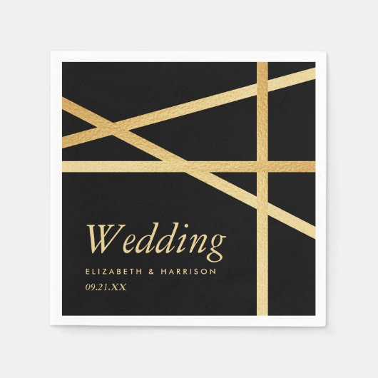 Serviette En Papier Mariage de style géométrique de l'effet d'huile d' (Devant)