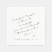 Serviette En Papier Mariage de style note d'amour écriture manuscrite (Devant)