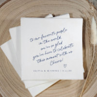 Mariage de style note d'amour manuscrite bleu mari