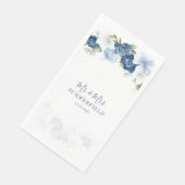Serviette En Papier Mariage de Succulentes Fleuris Bleu Poussiéreux d' (Coin)