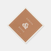 Serviette En Papier Mariage de sucre Brown rétro élégant (Coin)