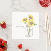 Serviette En Papier Mariage de Sunflowers Mason Jar (En situation)
