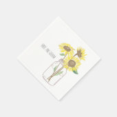 Serviette En Papier Mariage de Sunflowers Mason Jar (Coin)