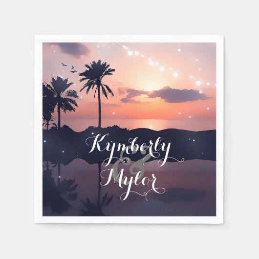 Serviette En Papier Mariage de Sunset Beach (Devant)