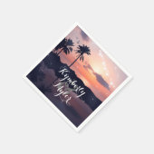 Serviette En Papier Mariage de Sunset Beach (Coin)