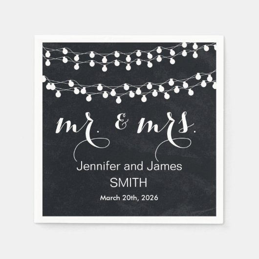 Serviette En Papier Mariage de tableau noir Confetti Parties scintilla (Devant)
