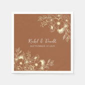 Serviette En Papier Mariage de terre cuite (Devant)