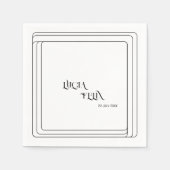 Serviette En Papier Mariage de texte en gras noir et blanc moderne (Devant)