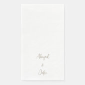Serviette En Papier Mariage de texte Gold Personnalisé Script tendance (Devant)