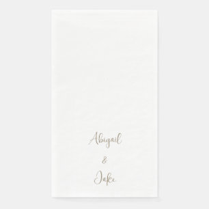 Serviette En Papier Mariage de texte Gold Personnalisé Script tendance