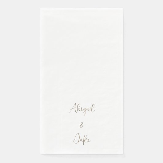 Serviette En Papier Mariage de texte Gold Personnalisé Script tendance (Devant)