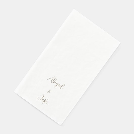 Serviette En Papier Mariage de texte Gold Personnalisé Script tendance (Coin)