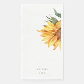 Serviette En Papier Mariage de texte personnalisé Sunflower Gold (Devant)