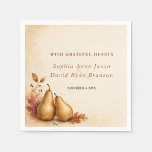Serviette En Papier Mariage de Thanksgiving automnal élégant à l'aquar