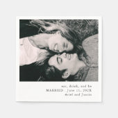 Serviette En Papier Mariage de thème photo simple (Devant)