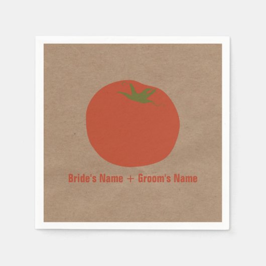 Serviette En Papier Mariage de tomates du marché agricole serviettes (Devant)