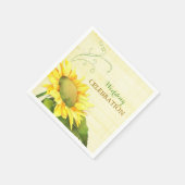 Serviette En Papier Mariage de tournesol d'aquarelle rurale (Coin)