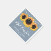 Serviette En Papier Mariage de tournesol Dusty Blue String (Coin)