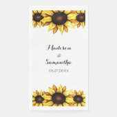 Serviette En Papier Mariage de tournesol Floral jaune (Devant)