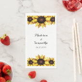 Serviette En Papier Mariage de tournesol Floral jaune (En situation)