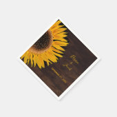 Serviette En Papier Mariage de tournesol jaune Brown rustique (Coin)