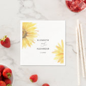Serviette En Papier Mariage de tournesol minimaliste (En situation)