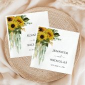 Serviette En Papier Mariage de tournesol moderne