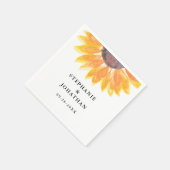 Serviette En Papier Mariage de tournesol rustique (Coin)