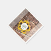 Serviette En Papier Mariage de tournesol rustique (Coin)