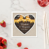 Serviette En Papier Mariage de tournesol Rustique Burlap (En situation)