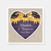 Serviette En Papier Mariage de tournesol violet rustique (Devant)