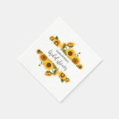 Serviette En Papier Mariage de tournesols lumineux (Coin)