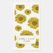 Serviette En Papier Mariage de tournesols rayés jaunes (Devant)