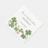 Serviette En Papier Mariage de trèfle vert irlandais moderne (Coin)