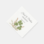 Serviette En Papier Mariage de trèfle vert irlandais moderne (Coin)