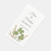 Serviette En Papier Mariage de trèfle vert irlandais moderne (Coin)