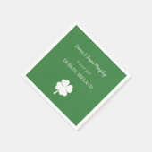 Serviette En Papier Mariage de trèfle vert irlandais moderne à quatre (Coin)