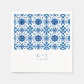 Serviette En Papier Mariage de tuiles modernes été méditerranéen (Devant)