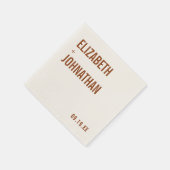 Serviette En Papier Mariage de typographie Boho Terracotta (Coin)