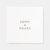 Serviette En Papier Mariage de typographie chic (Devant)