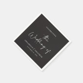 Serviette En Papier Mariage de typographie noire décontracté moderne (Coin)
