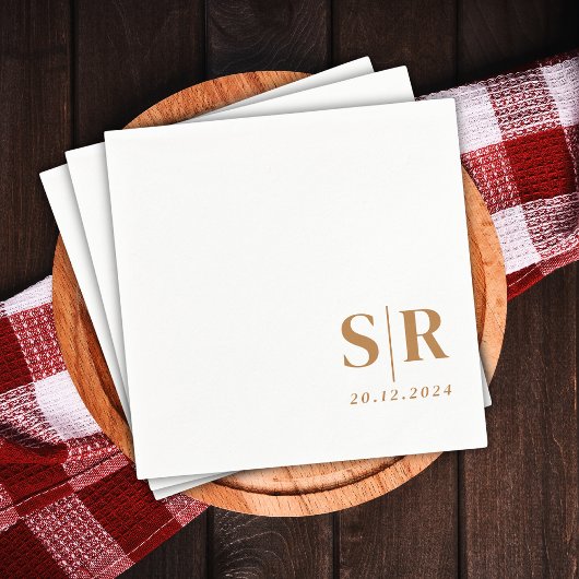 Serviette En Papier Mariage de typographie simple