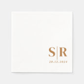 Serviette En Papier Mariage de typographie simple (Devant)
