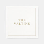 Serviette En Papier Mariage de typographie simple (Devant)