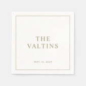 Serviette En Papier Mariage de typographie simple Napkins (Devant)