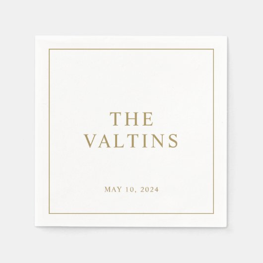Serviette En Papier Mariage de typographie simple Napkins (Devant)