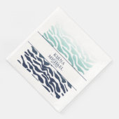 Serviette En Papier Mariage de vague bleue ID836 (Coin)