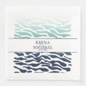 Serviette En Papier Mariage de vague bleue ID836 (Devant)